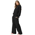thumbnail image 6 of Cherry Sweatpants Set for Women Cherry Sweat Set for Women Women's 2 Piece Outfits Cherry Trim Print Hoodie Sweatsuit Sets Oversized Sweatshirt Wide Leg Sweatpants With Pockets, Black-L, 6 of 6