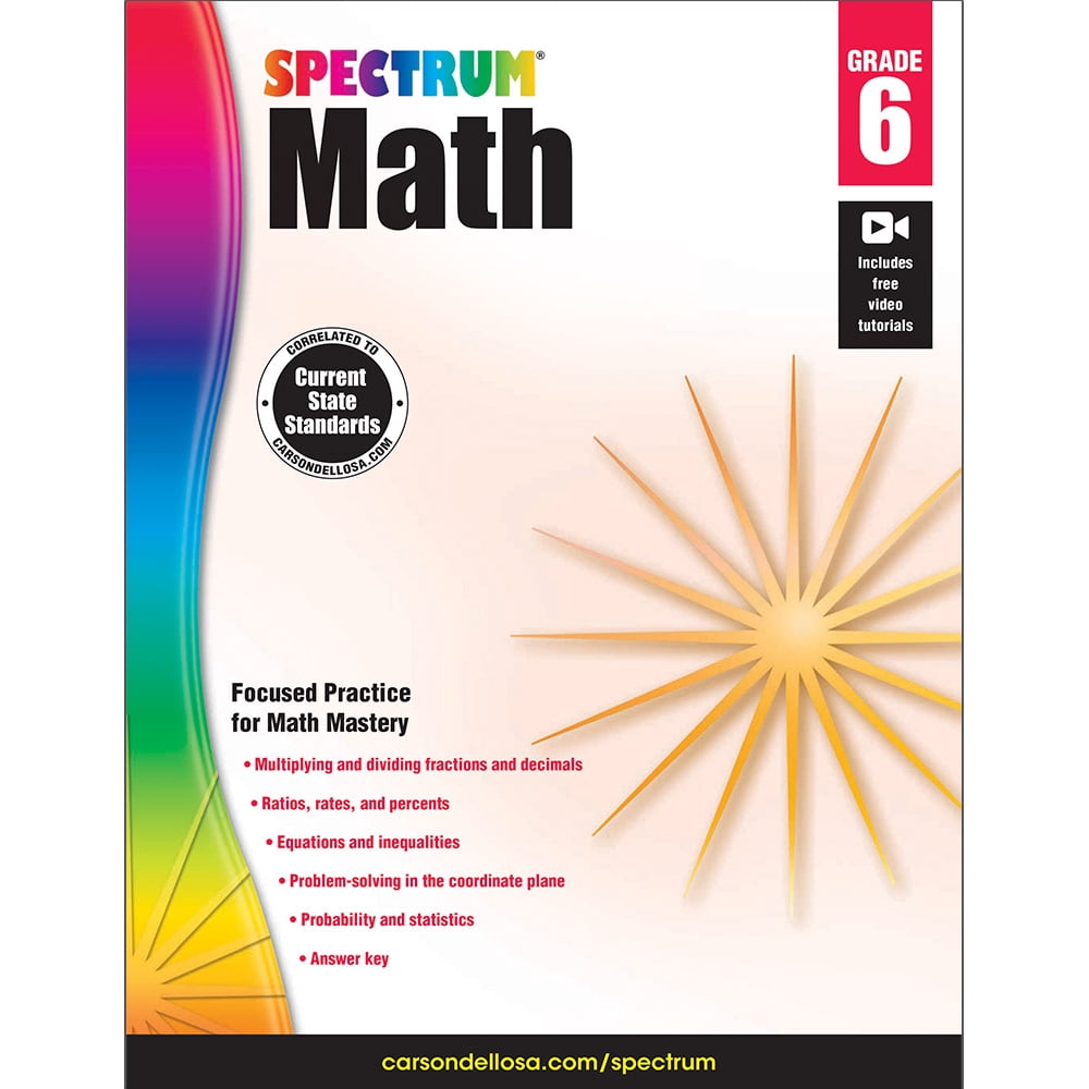 Spectrum 6th Grade Math Workbook—Multiplication and Division of