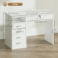 thumbnail image 3 of Vinsetto Computer Desk with Lockable Drawer and Open Compartment, White, 3 of 10
