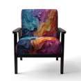 thumbnail image 4 of Designart "Chromatic Illusion Opt Art wall decor" Chaise d'Appoint Moderne Rembourrée Multicolore - Fauteuil Moderne pour Chambre, 4 of 7