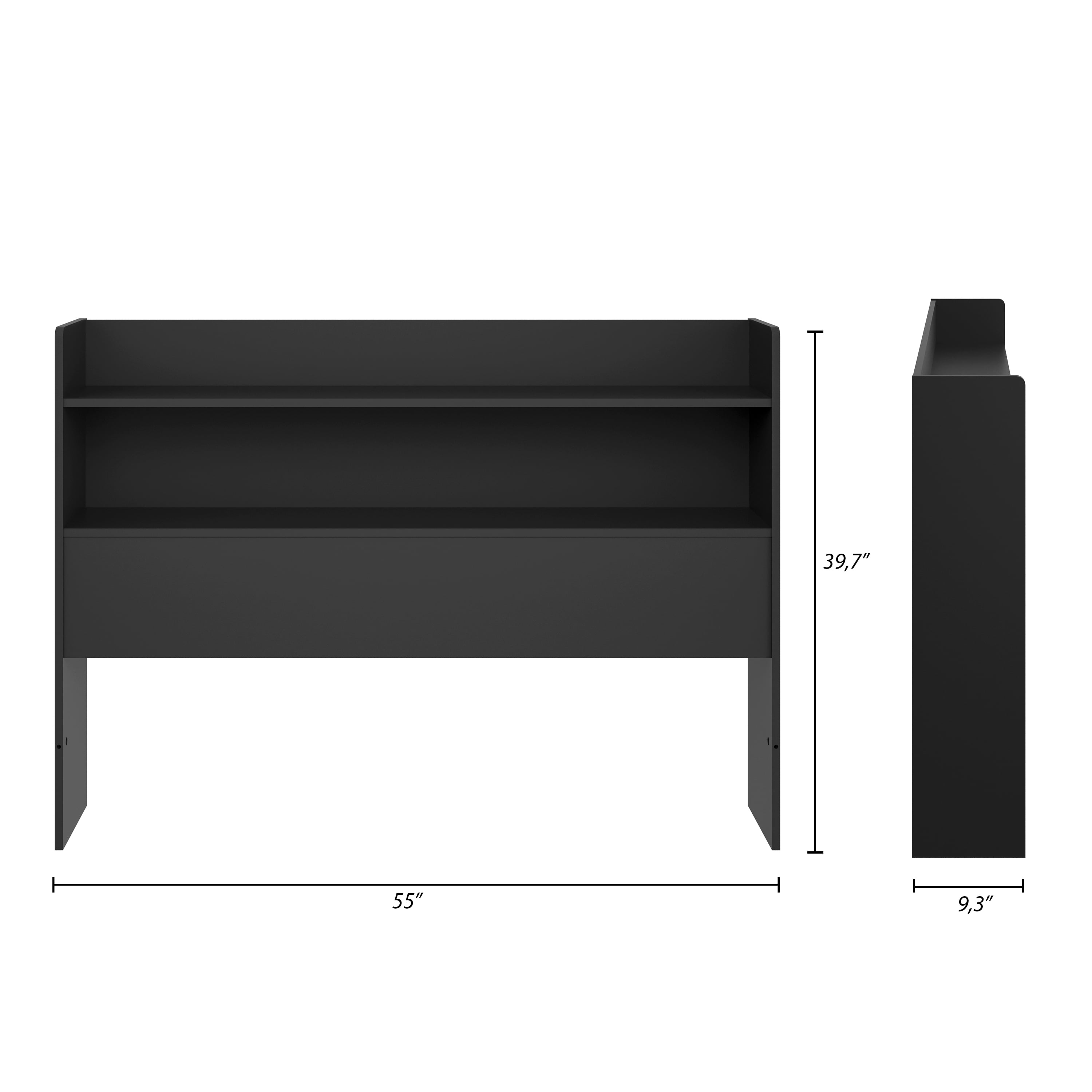 Nexera Hunter Full Size Bookcase Headboard, Black
