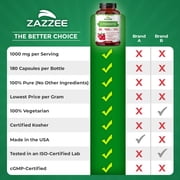 Zazzee D-Mannose 1000 mg – Supports Urinary Tract Health – 100% Pure – 180 Capsules