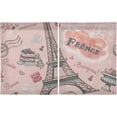 thumbnail image 2 of Eiffel Tower Kitchen Curtains 2 Panels UV Protected Tier Curtains, Half Window Curtains Kitchen Tiers for Guest Room Bathroom Sink Laundry Room Basement,24 x 27 Inch, 2 of 7