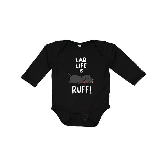 Inktastic Lab Life is Ruff Labrador Retriever Boys or Girls Long Sleeve Baby Bodysuit