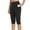 Black, variant on Aloohaidyvio Womens Knee Length Leggings High Waisted Yoga Workout Exercise Capris For Casual Summer With Pockets