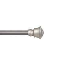 Kenney Caris 28-48" Petite Café Adjustable Curtain Rod, 1/2" Dia., Pewter Gray
