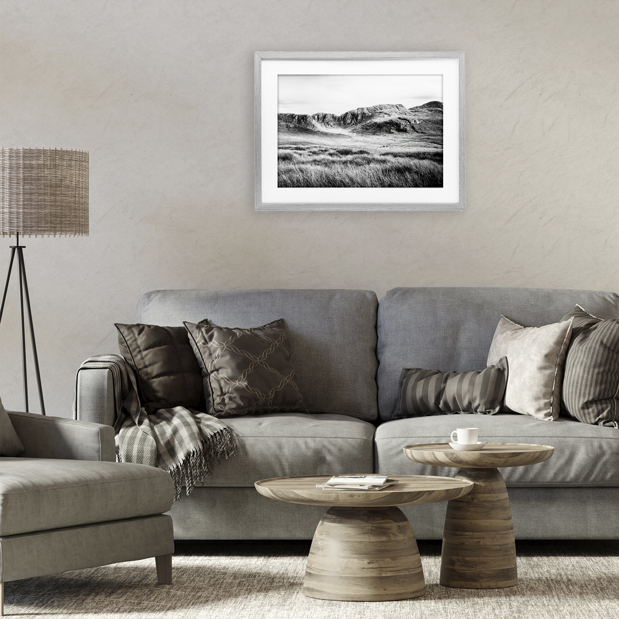 Stupell Industries Magnificent Countryside View Gray Framed Print Under Glass, design by Andy Amos