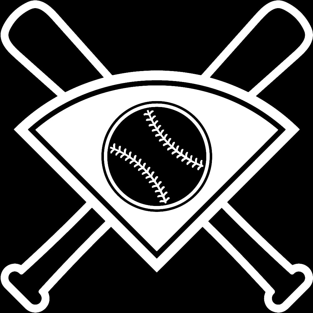 Transparent Decal Stickers Of Crossed Baseball Bats (White) Premium ...