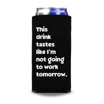 Funny Slim Cooler, Funny Skinny Coolies, Funny Gag Gift and Girlfriends Gift, Funny Party Favor, Spiked Seltzer Coolies, Skinny Coolers (Black)