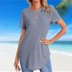 thumbnail image 3 of Camiseta holgada de mujer con botones traseros para un ajuste relajado FLhrweasw Para estrenar, 3 of 7