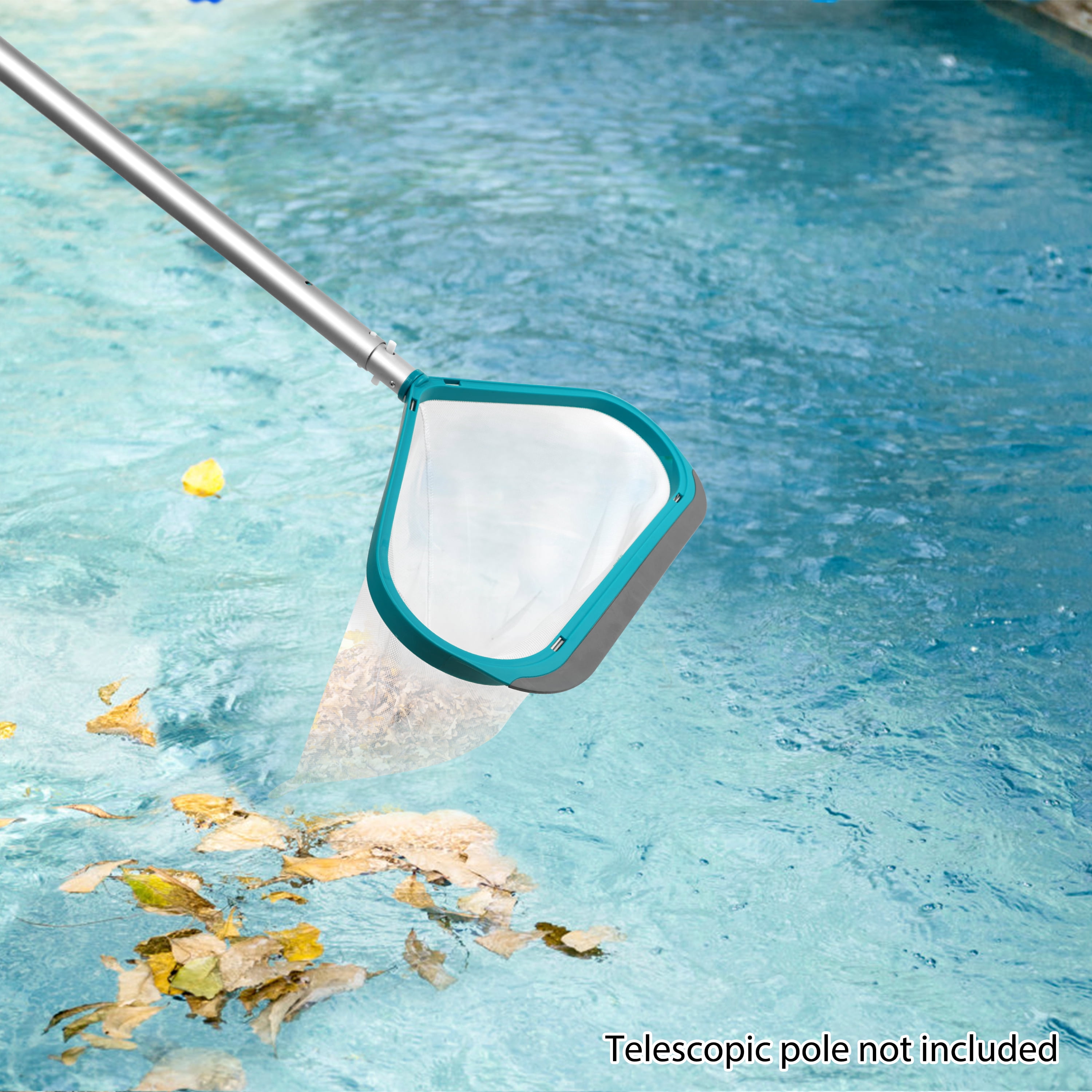 Mainstays Pool Leaf Rake with Aluminum Handle & Tab
