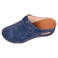 thumbnail image 4 of Rokment Ortho Wedge Clogs Open Back Dressy Sandals for Women Ladies 2026 Summer Fall Fashion Casual Suede Closed Toe Arch Support Platform Slip on Heels Mules Shoes Blue Size 6.5, 4 of 5