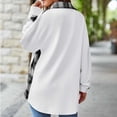 thumbnail image 4 of HAPIMO Discount Denim Jacket for Women Girls Fall Fashion Tops Long Sleeve Womens Button Down Pocket Lapel Outwear Casual Comfy Solid Shacket Jacket White XXL, 4 of 4