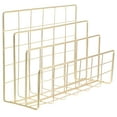 thumbnail image 1 of CIMAXIC 1 Pc Simple Alloy File Document Stand Rack Desktop Storage Rack File Holder (Light Golden),6.89"X5.51"X3.35", 1 of 5
