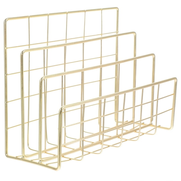 1 soporte para documentos de aleación simple, para escritorio, para archivadores (dorado claro)