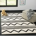 thumbnail image 3 of SAFAVIEH Kids Zigzag Striped Wool Area Rug, Ivory/Black, 5' x 7', 3 of 5