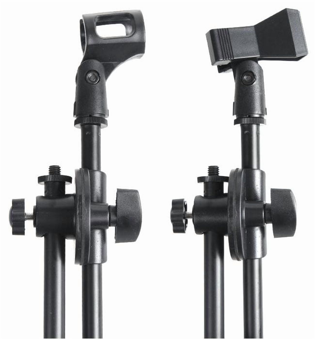 INTSUPERMAI 360° Rotating Microphone Stand Holder Dual Mic Clip Boom Arm Foldable Tripod