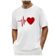 thumbnail image 1 of Tops para hombre, blusas y camisas de cuello redondo y manga corta para hombre. Camiseta/camisa informal de cuello redondo y manga corta con estampado de corazones para hombre. Tops de poliéster para, 1 of 4