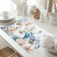 thumbnail image 5 of White Pumpkin Placemats Set of 8 Coastal Starfish Coral Shell Jellyfish Heat Insulated Linen Place Mats, Washable Stain-Proof Table Mats for Dining Tables Holiday Decor 13x19inch, 5 of 9