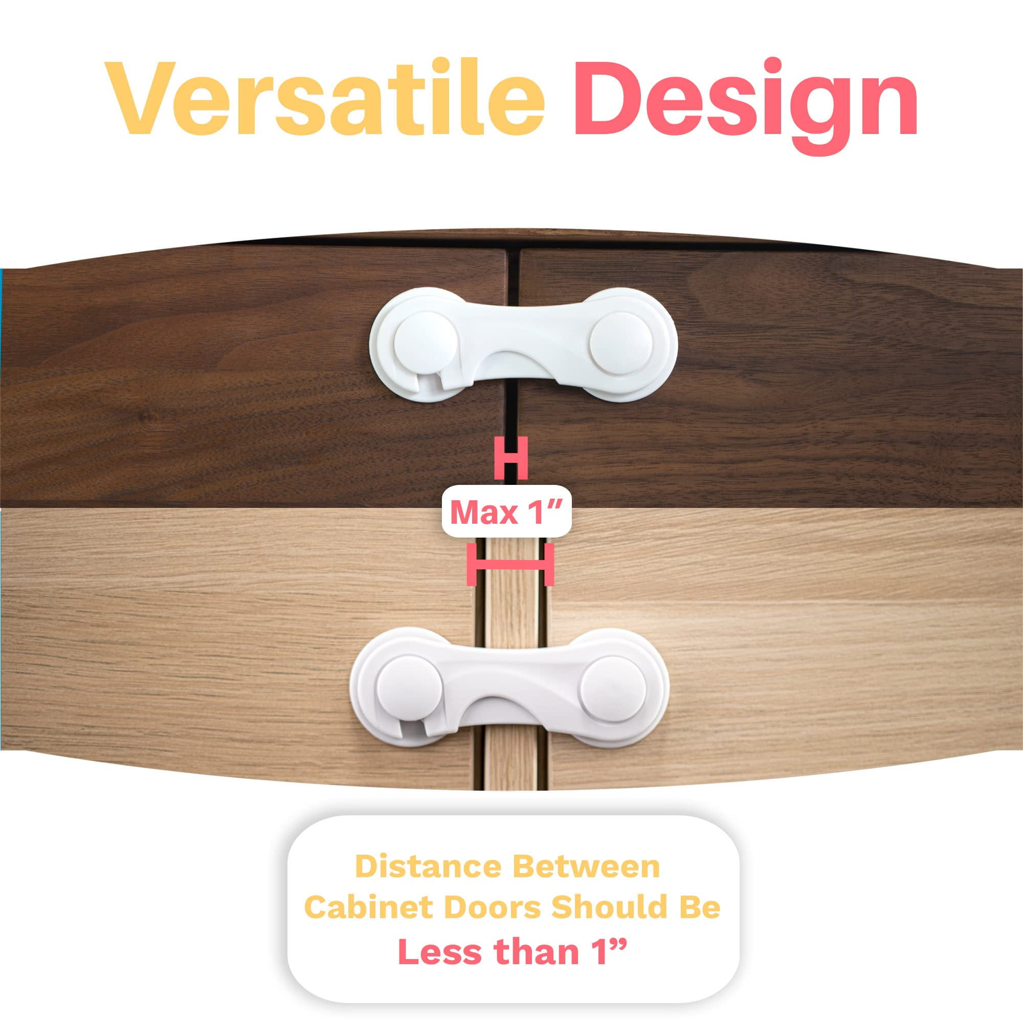 YIYI GUO Child Safety Lock for Cabinets and Drawers, White, 10 Piece