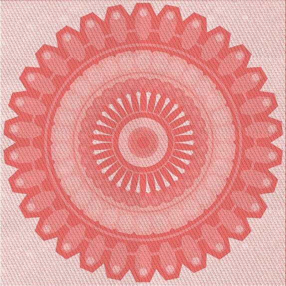 Ahgly Company Machine Washable Indoor Square Transitional Pastel Pink Area Rugs, 8' Square