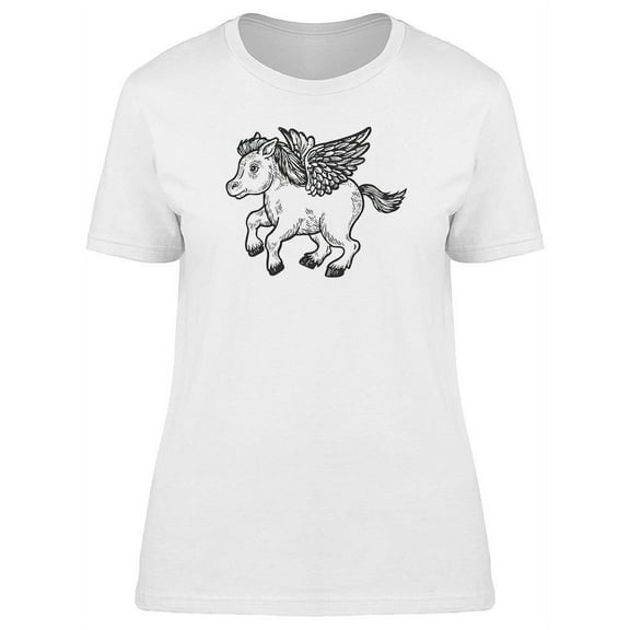 Cute Pony With Angel Wings T-Shirt Women -Image by Shutterstock, Female XX-Large
