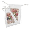 thumbnail image 2 of Baseball Fabric Pouch Set of 2, Retro Pop Art Softball Logo Vertical Striped Setting Bat and Ball Game Print, Small Drawstring Bag for Toiletries Masks and Favors, 9" x 6", Multicolor, by Ambesonne, 2 of 2