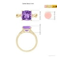 thumbnail image 4 of ANGARA Natural Claw-Set Cushion 3.1 ct Amethyst Solitaire Engagement Ring in 14K Yellow Gold for Women (Size-9mm) | February Birthstone, Anniversary, Jewelry Gift for Women | Natural Amethyst Ring, 4 of 8