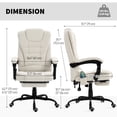 thumbnail image 2 of Beige Reclining Office Chair with Massage & Footrest - Adjustable Height Desk Chair for Home Office & Study - 31" Wide, 2 of 7