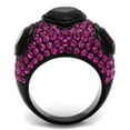 thumbnail image 3 of Luxe Jewelry Designs Women's Stainless Steel Ring with Amethyst and Pink Synthetic Glass Stones -, 3 of 4