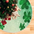 thumbnail image 5 of FMSHPON Clover Leaves Xmas Christmas Tree Skirt Stand Mat for Holiday Party Decoration Indoor Outdoor 48 inches, 5 of 6