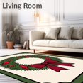 thumbnail image 2 of ODIKA 6'x9' Machine Washable Non-Slip Area Rug, Merry Pinecone Wreath Elegant Entrance Doormat High Traffic Rug with Pad, Green, 651405, 2 of 8