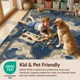 thumbnail image 4 of Design&I 9'x12' Washable Area Rug Snag-Free Ocean Nautical Vintage Wave Map With Anchor Accents Sea Turtle Refined for Dining Room, Basement, Large Office, 4 of 7