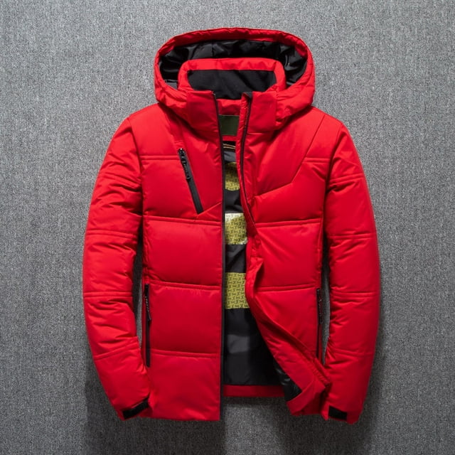 Mikilon Men Solid Casual Thicken Hooded Zipper Turndown Multi-pocket Jacket Coats