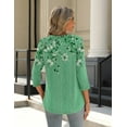 thumbnail image 5 of Zeagoo Women Blouses 3/4 Length Sleeve Loose Shirts Cute Spring Summer Blouses Pleated Floral Tunics Crewneck Clothes, 5 of 5