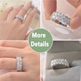 thumbnail image 5 of Blongme Moissanite Wedding Bands for Women 1.8ct Round Cut D Color VVS1 3-Row Eternity Wedding Ring Size 7, 5 of 10