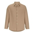 thumbnail image 4 of Mlzmgr Cotton Linen Long Sleeve Shirts for Men Button down Lightweight Summer Tops for Men with Pocket, 4 of 6