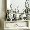thumbnail image 3 of 14", 12", 10"H Silver Porcelain Elephant Sculpture, by DecMode (3 Count), 3 of 8