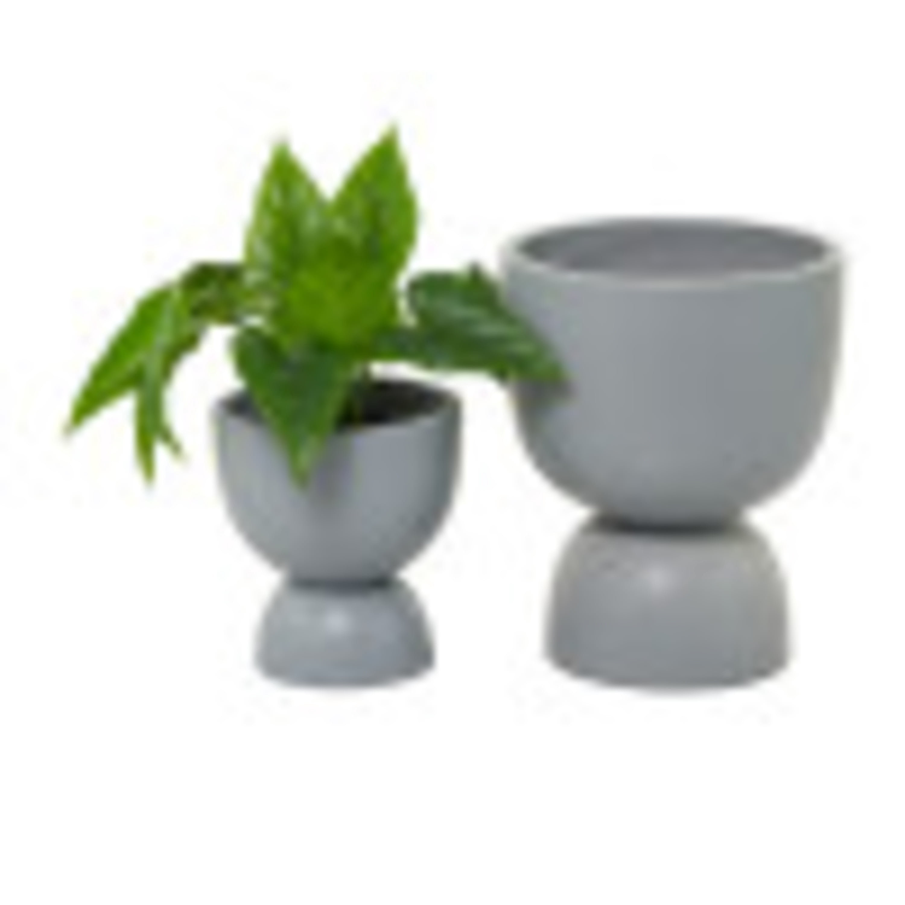 DecMode 15", 9"H Gray Magnesium Oxide Planter (2 Count)