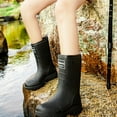 thumbnail image 6 of IUJSOY Waterproof Womens Rain Boots Mid Calf Lightweight Rubber Fashion Outdoor Garden Shoes, 6 of 7