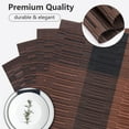 thumbnail image 3 of VCVCOO Placemats Set of 4, PVC Washable Non-Slip Dining Place Mats, Heat Resistant Vinyl Woven Table Mats Brown Stripe,12x18 inch, 3 of 10