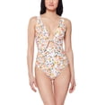 thumbnail image 1 of Jessica Simpson Womens Summer Dreaming Tie Front One-Piece Sunset Multi MD (US 8-10), 1 of 3