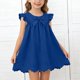 thumbnail image 2 of Vestido Largo con Mangas Largas Lindo Manga Voladora Color Sólido Cuello Redondo sin Mangas Vestido de Princesa para Ocasional, Diario, Fiesta O Sesión Fotográfica, 2 of 7