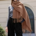 thumbnail image 2 of SUSUSU Ladies' Winter Scarf, Solid Color with Tassels, Warm Wrap Design, 2 of 4