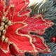thumbnail image 4 of Flor decorativa decorativa de Navidad falsa | Adorno de árbol navideño de franela | Fibra de poliéster realista | Simulación Rojo Blanco | 1 Pieza | Decoración festiva 5.9x5.9in, 4 of 6