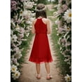 thumbnail image 5 of Drtj Kids A-Line Halter Neck Chiffon Junior Bridesmaid Dresses Fancy Girl Dress Wedding Elegant Party Gown, 5 of 7