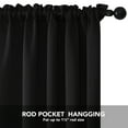 thumbnail image 4 of Deconovo Thermal Insulated Blackout Curtains 63 inches Long, Rod Pocket Room Darkening Window Curtains for Living Room 42W x 63L inch Black 2 Panels, 4 of 9