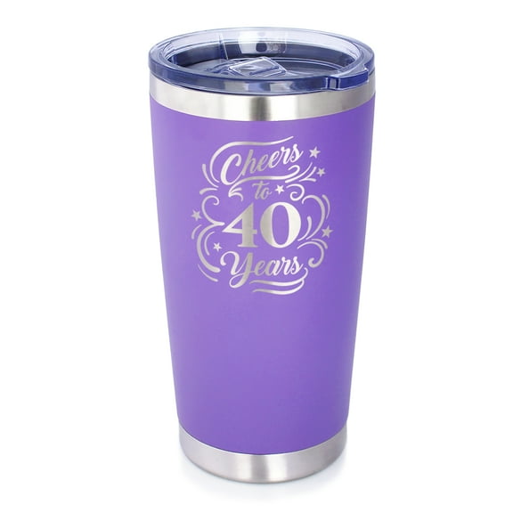 Bevvee Insulated Travel Tumbler 20 oz Cheers 40 Years 40th Birthday Gifts Tumblers