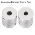 thumbnail image 4 of Uxcell 8mm to 7mm Aluminum Alloy Shaft Coupling Flexible Coupler L30xD25 Silver, 4 of 5