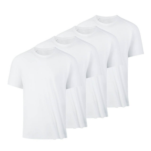 AherBiu 4 Pack Men's T-Shirts Quick Dry Athletic Running Active Stretch Tees Gym Workout Performance Shirts